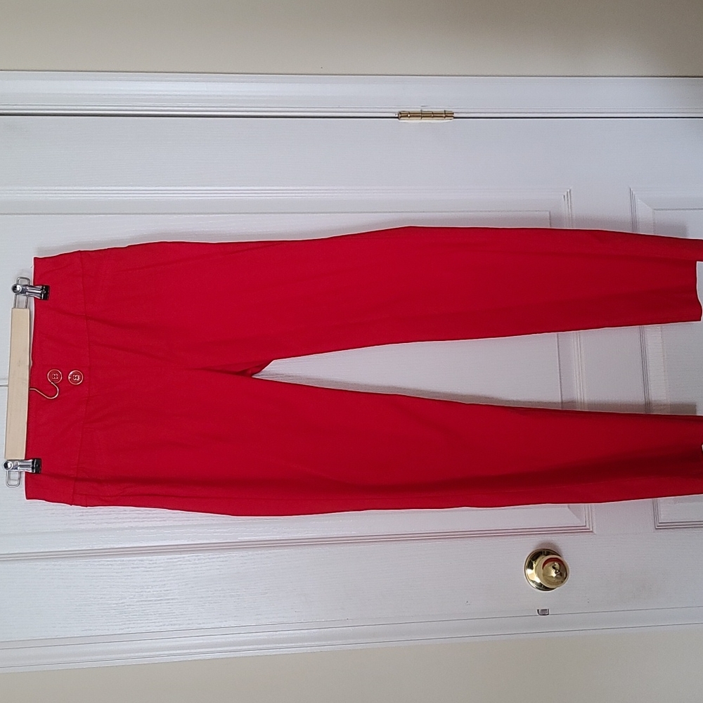 New York & Company red stretch work pants.